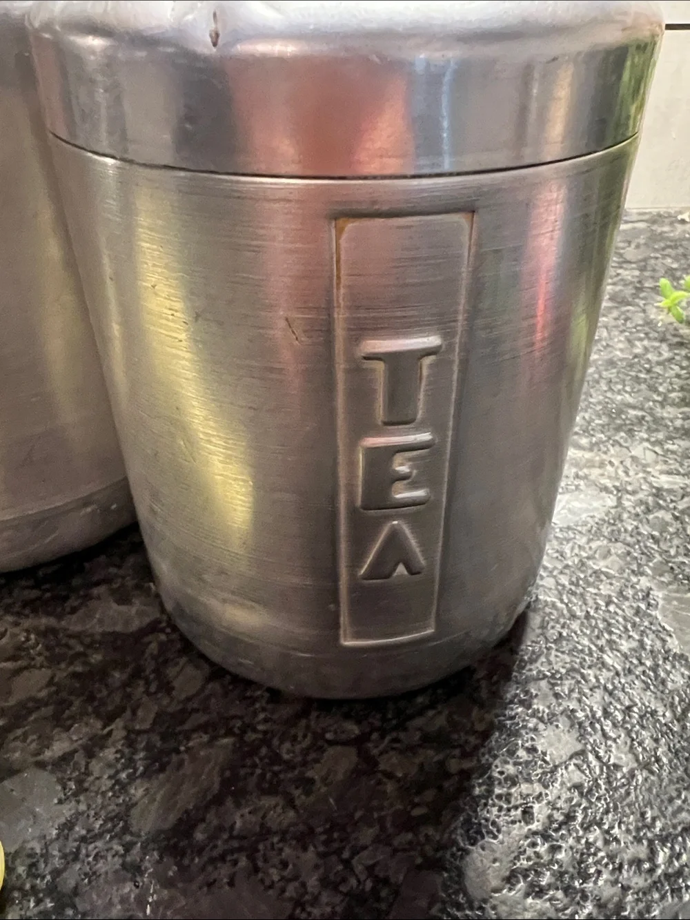 Vintage Aluminum Flour, Coffee & Tea Canister Set with free vintage scoop